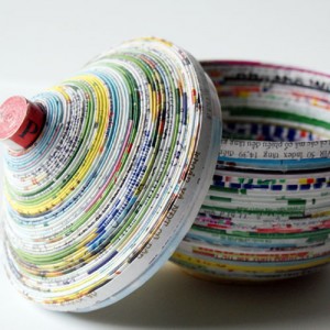 diy cesto hecho materiales reciclados