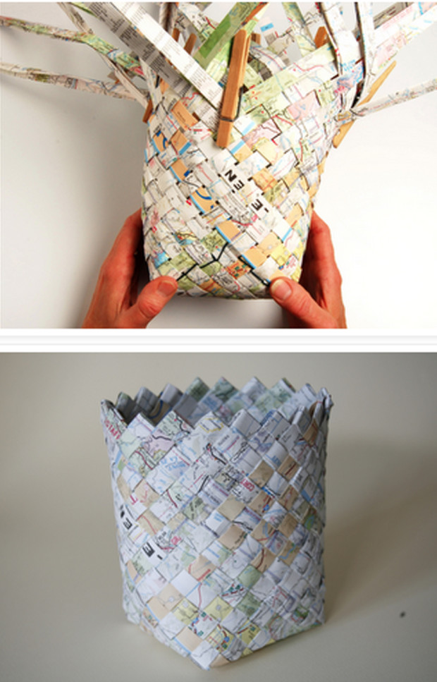 diy manualidades cesto revistas papel